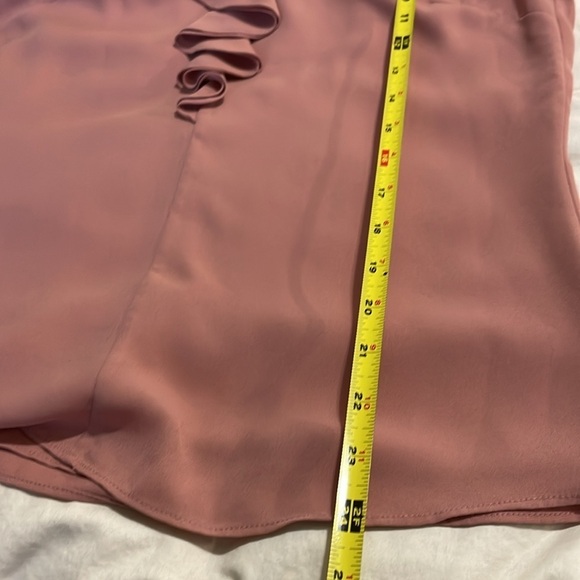 RW&CO | Dusty Rose/Pink | V-Neck | Ruffle | Sleeveless | Blouse | Size S - Picture 11 of 13